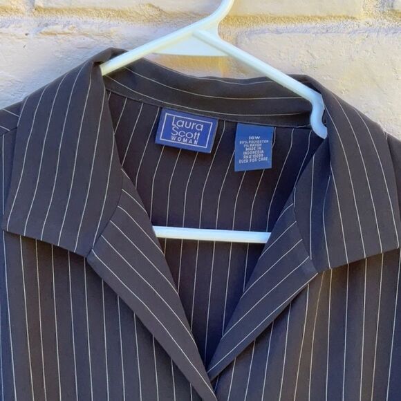 Take 50% OFF- Laura Scott Women's Long-sleeve black&white Shirt, Size-16W - Picture 3 of 5